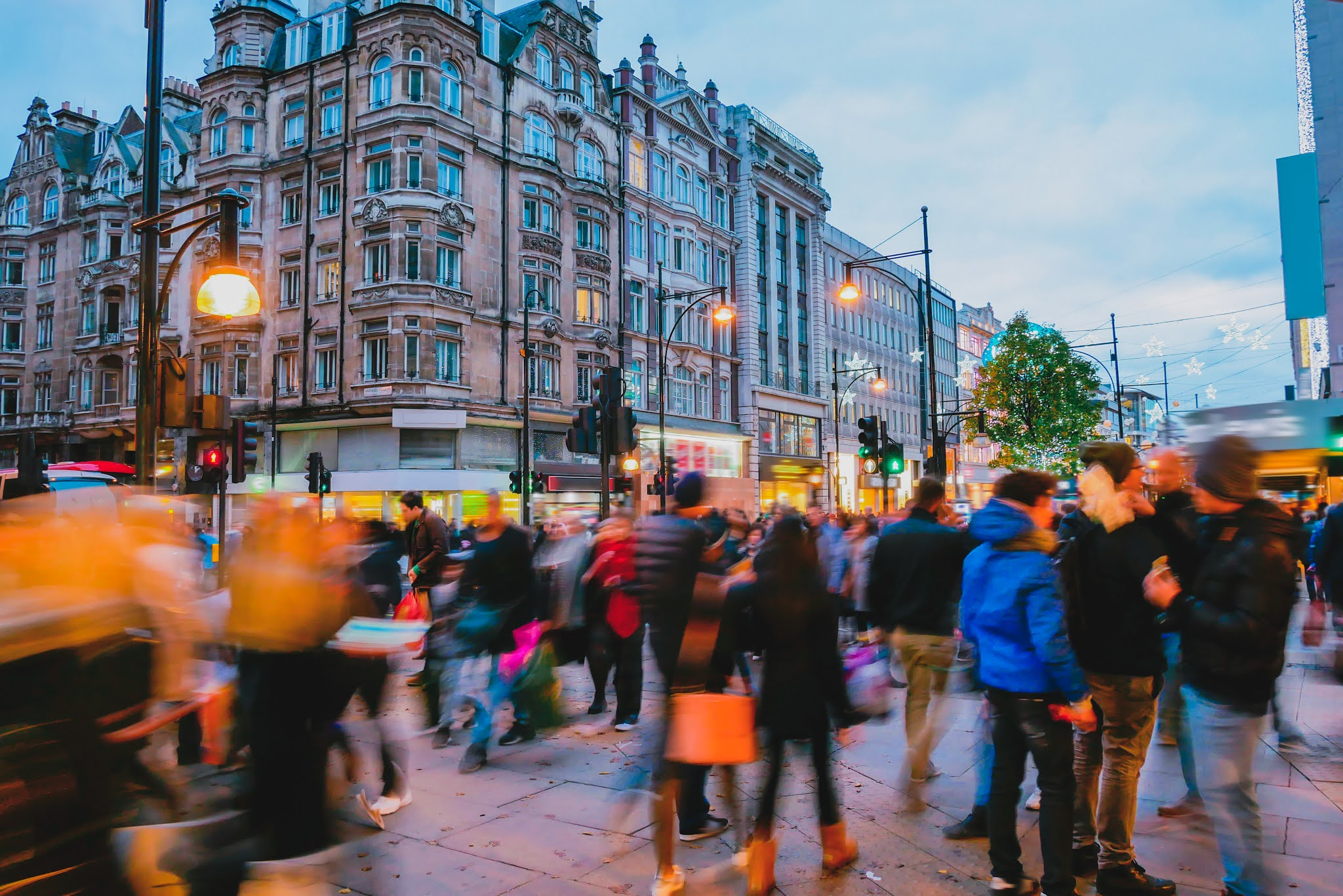 busy oxford street in London