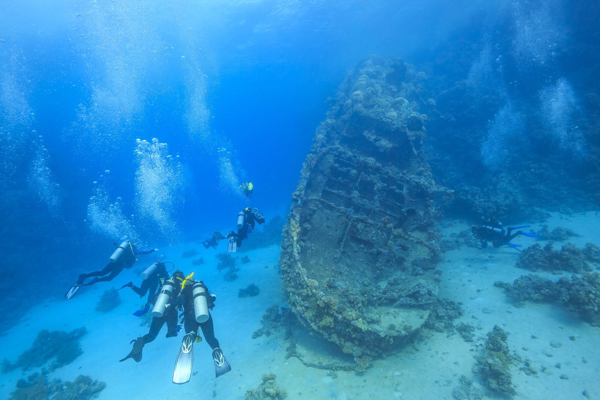 Ship wreck in the Read Sea. Diving is one of the most popular activities in Aqaba, a top place to visit in Jordan.