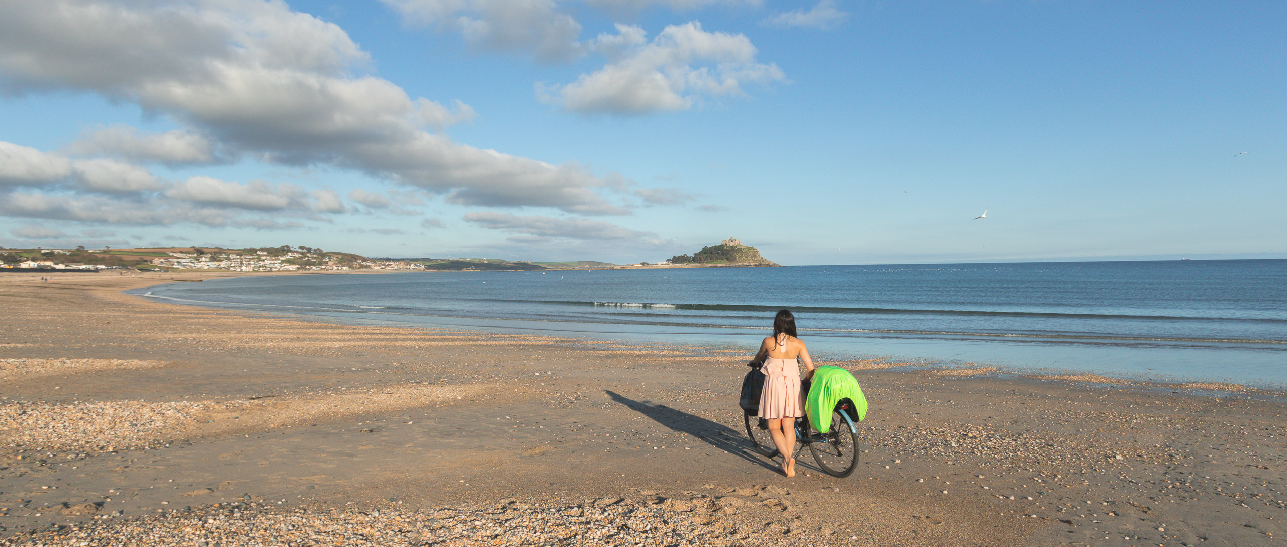 Solo bikepacking in Marazion, Cornwall, England, UK